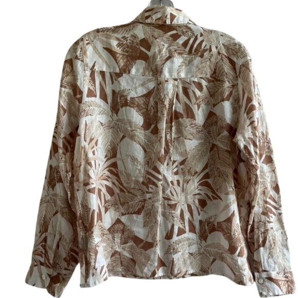 J McLaughlin linen button down BLOUSE SHIRT Size Large - Picture 3 of 4